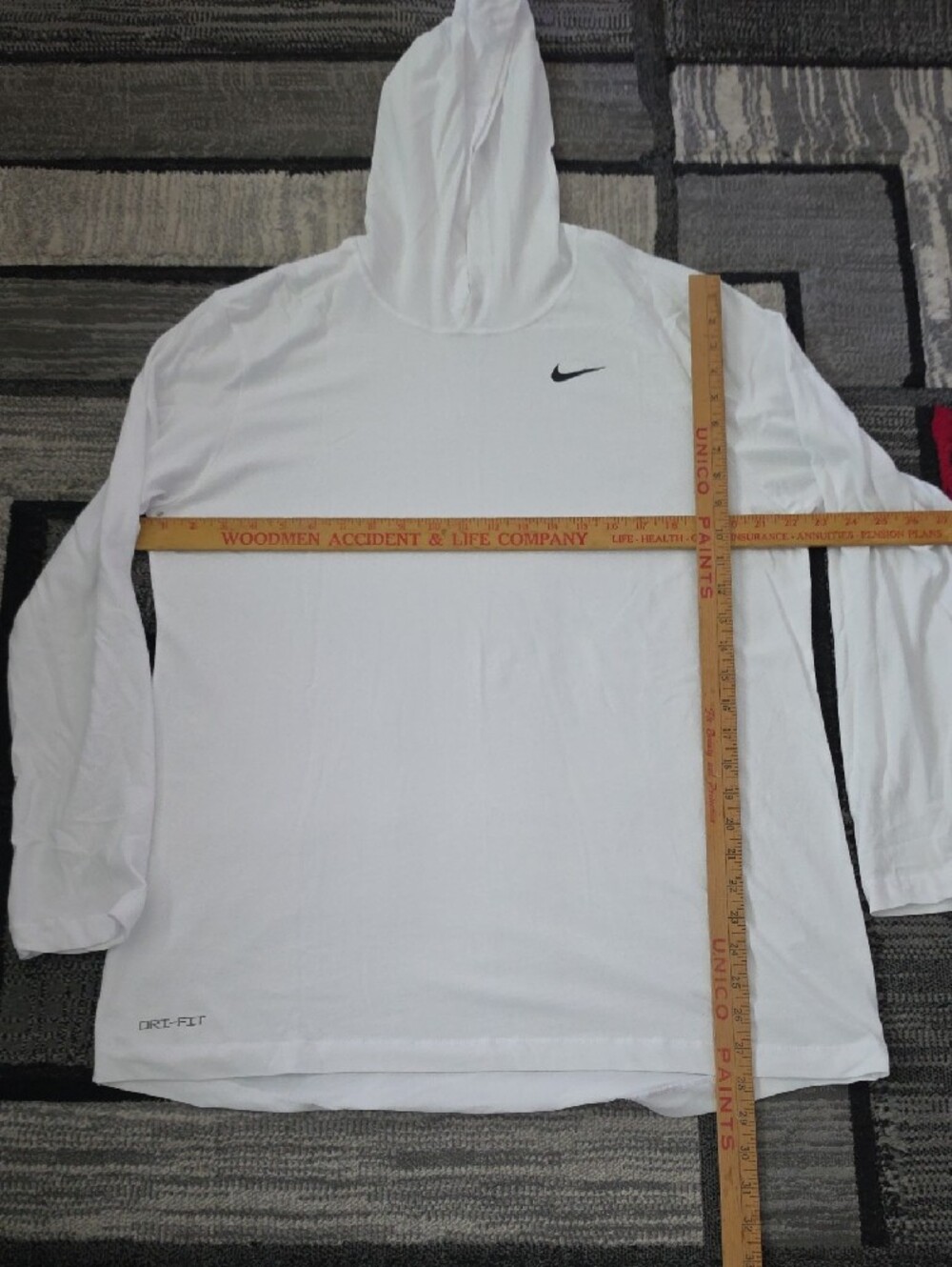 Nike White Men’s Long-Sleeve Hooded Dri-FIT Shirt - Picture 2 of 2
